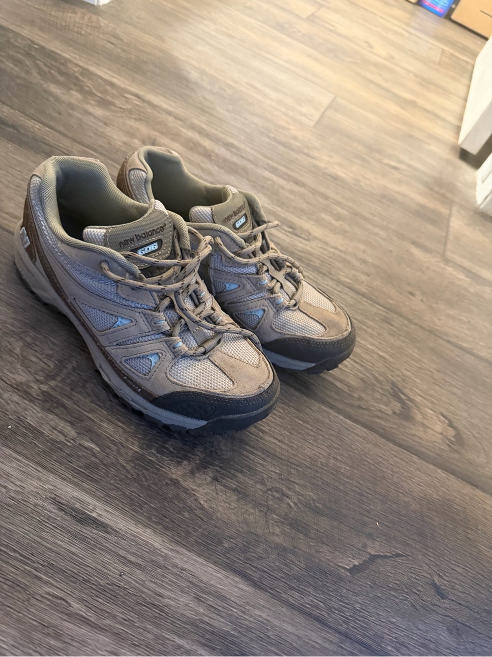 New Balance Taupe, brown and Dark Gray Trail Sneakers